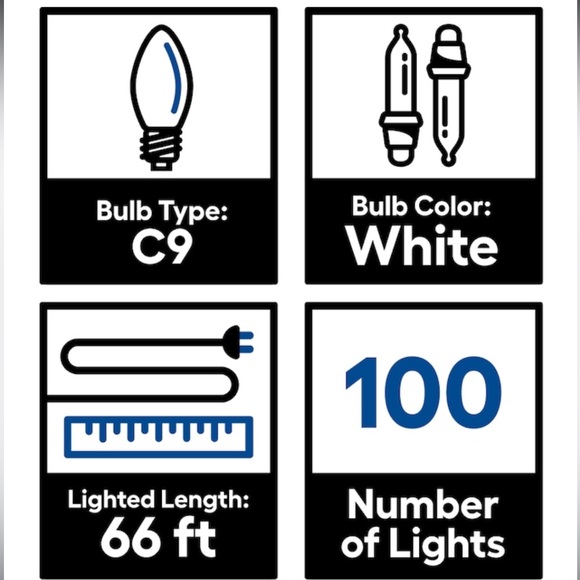 GE Energy Smart 100 LED Lights C9 LED Warm White Christmas Wedding party 66 feet - Picture 10 of 10